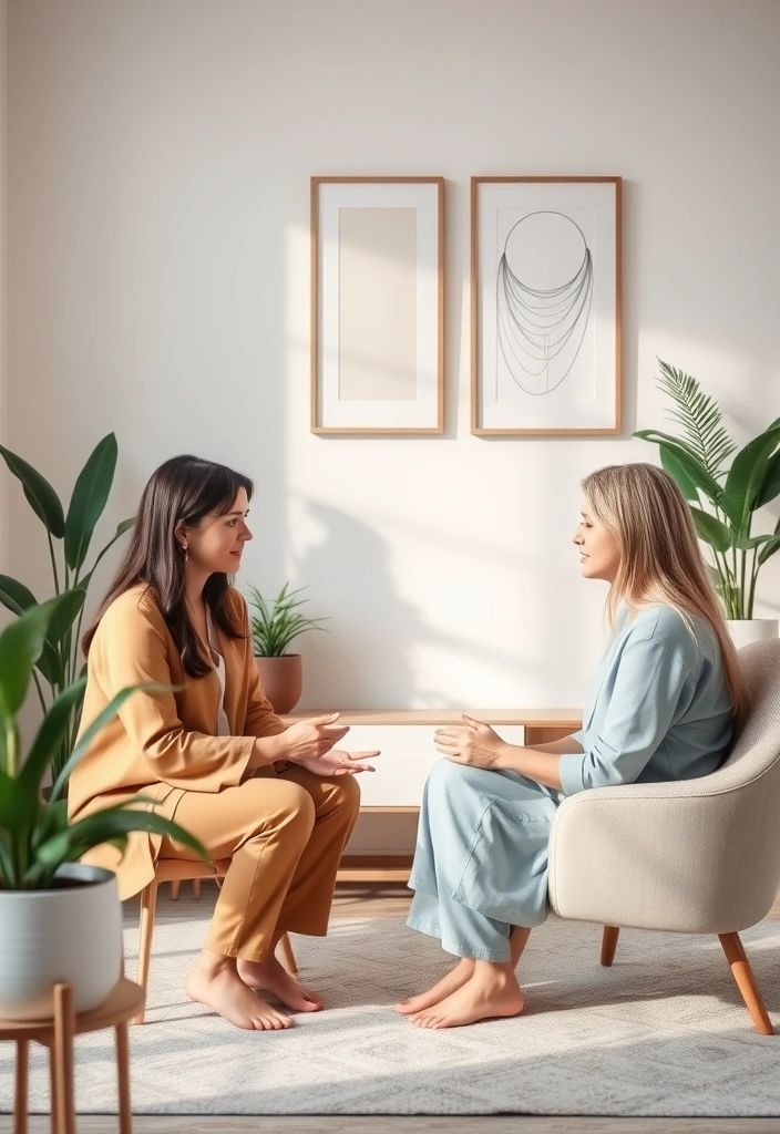 Two women during a spiritual counselling session