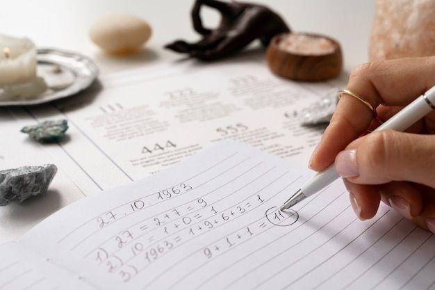 Numerology date grid calculation work area